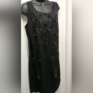 Junarose beaded black sleeveless  dress